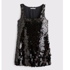Abercrombie Sequin Squareneck Dress in black